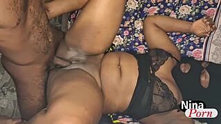 my neighbor teasingly plays his dick against my wet pussy