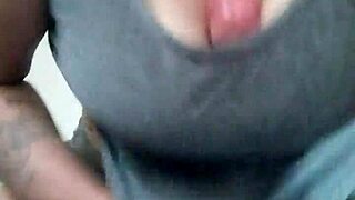 tattooed brunette feels deep emotion fucking dildo with titties