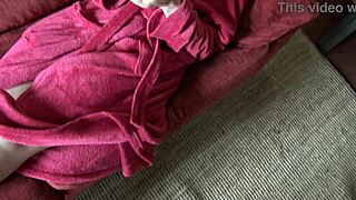 Perverted stepmother pisses in front of stepson