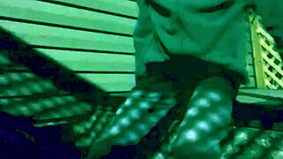 time lapse skinny girl stretches ass and legs against steps at night