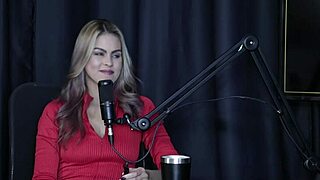 Sofie Lollipop Transsexual Proves Her Blowjob Skills On Show, Drinks Milk And Kisses Presenter