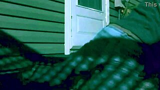 time lapse skinny girl stretches ass and legs against steps at night