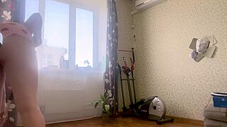 Horny Blonde Show Pussy And Fuck Dildo Between Big Boobs