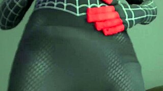 Miles Morales Homem Aranha Cosplay Jerking Off And Cumming A Lot - Thick Cum