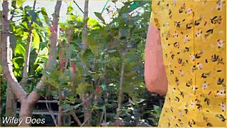 wifey flashes braless in cute summer dress outdoors 😍