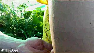 wifey flashes braless in cute summer dress outdoors 😍