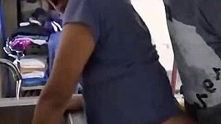 Hot Mexican Amateur Fucked While Washing Dishes!
