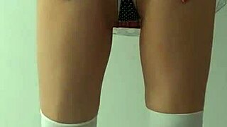 Teacher punishes disobedient student with spanking and teasing in the classroom. She strips and gets dominated