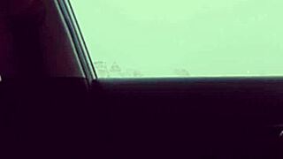 Dick dance outside in vehicle with big black cock