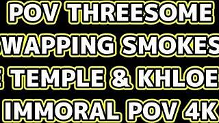 Chloe double sucks Dean's big cock in this juicy threesome 😏