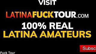 Tanned redhead Latina babe craves big white cock