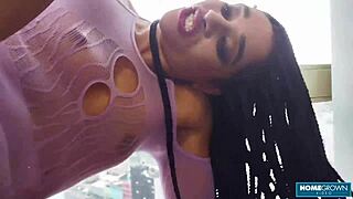 Ebony lua sophia squirts all over before being anal fucked