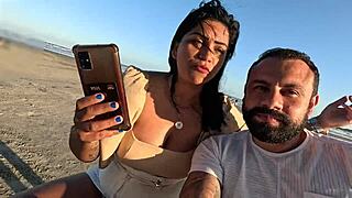 Anal Creampie on Beach Public Fuck