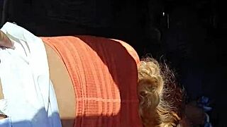 Mexican woman shows ass in public, gets groped