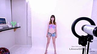 Sexy brunette in modeling audition fuck