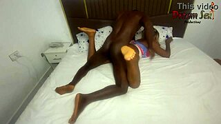 the big ass milf is taking big cock from her black lover in doggystyle