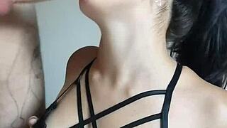 Girlfriend enjoys a deep moment with Wellington Prado's impressive member.