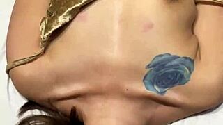 Double penetration with dick and dildo in this slutty session