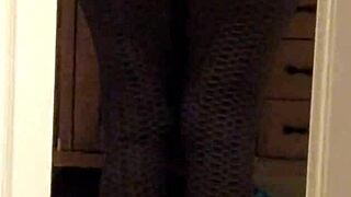 Wife's ass in tight leggings on display