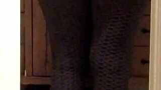 Wife's ass in tight leggings on display