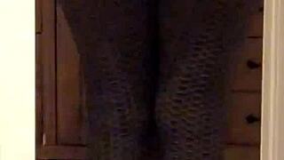 Wife's ass in tight leggings on display