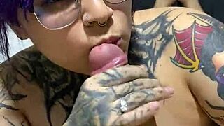 curvy goth sucks neighbor's cock sloppy