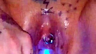 new amateur side show early winter special progress on stretching my piss hole watch my smooth wet pussy cum from the training big natural tits glowstick show watch till the end