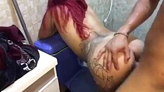 pink pussy eaten on toilet