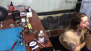 No money to pay my technician, so I sucked his dick