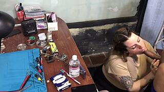 No money to pay my technician, so I sucked his dick