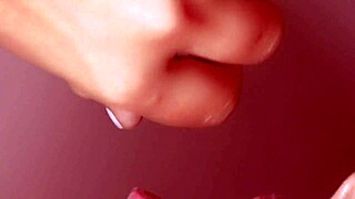Pretty Japanese girl feels pleasure giving close-up blowjob in porn story