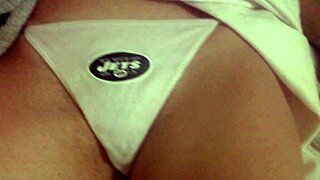 Wife In Thongs Gets Cumshot Tribute