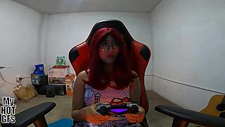 play with my pussy and fill it with cum while i'm gaming?