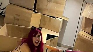 Intense Emotions Surge as Sex Machine Fucks Deep Throat with Huge Dildo Teen Cat Girl Sucking Sex Toy Hardcore Fetish Blowjob