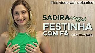 Sadira's Hotwife Blowjob with Guest in Backstage Photoshoot