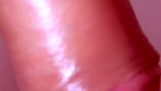 Pretty Japanese girl feels pleasure giving close-up blowjob in porn story