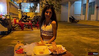 Public agent picks up hottie for sex on first date