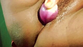 village girl gets fucked by brinjal in wild scene 🍆