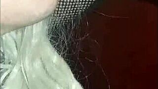 Blindfolded bisexual crossdresser fed own pee by girlfriend, humiliating!