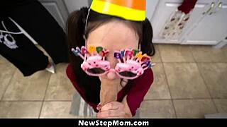 Stepmom and Stepsister Cheer Up Heartbroken Stepson with Naughty Party!