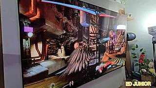 Hot Girl Stops Video Game To Ride Dick Bareback In Red And Sheer