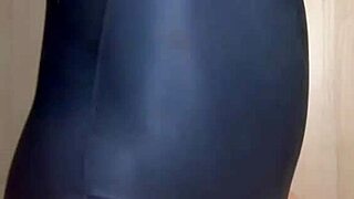 man makes me wear cum piss school swimsuit with shiny anal plug