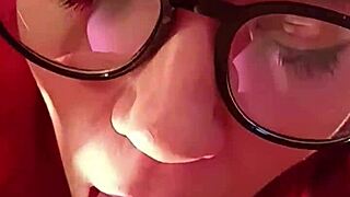 Cock Loving Bitch Sucking Sloppy Deepthroat With Glasses As Young Wife