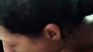 young cocksucker feels so excited giving blowjob in public and gags when he cums in her mouth