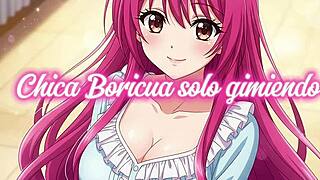 Boricua moans softly in solo masturbation