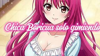 Boricua moans softly in solo masturbation