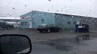 that teen hottie is masturbating in the car right now