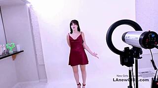 radiant brunette muse seduced during modeling audition casting