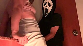 I'm alone at home and entering the bathroom turns into a horror movie parody with big tits and doggystyle 😱