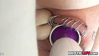 Horny Babe Toys Her Pierced Pussy